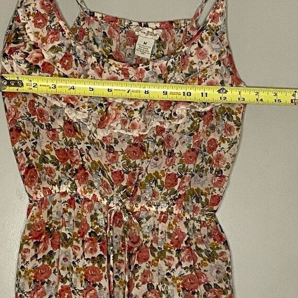 FUN & Flirt floral sheer summer ruffle tank Sz M - Picture 2 of 6